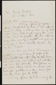 Mark C. Notz, letter, 1907-09-27, to Hamlin Garland