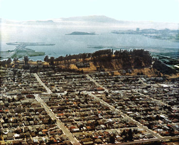 Aerial view of Albany Hill