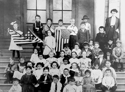 Albany School class and teacher