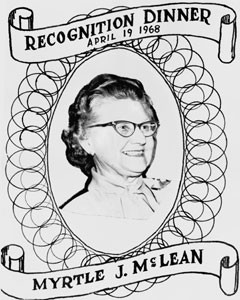 Program Cover--Recognition Dinner for Myrtle J. McLean