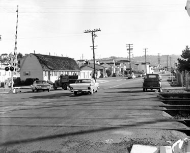 Buchanan Street and Southern Pacific railroad tracks