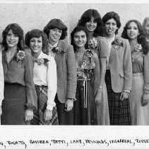View of the ten 1981 Camellia Festival princesses from the area community colleges and CSUS