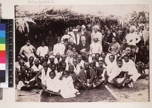 Group portrait of missionaries with church members, Salem, Tamil Nadu, India, ca. 1900-1903