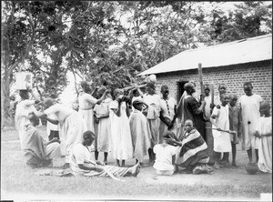 Working girls at the mission boarding school, Arusha, Tanzania, ca.1913-1917