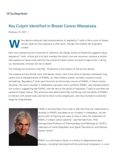 Key Culprit Identified in Breast Cancer Metastasis