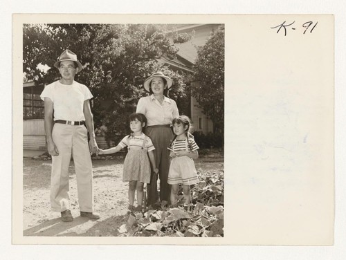 First family to return to Santa Clara County, Jimmy and Chiyeno Yamamoto and their two daughters, June and Linda, are