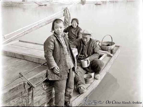 Living on the Hai He River near Tangku, the port of Tientsin China, spring 1946
