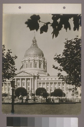 [East facade and Civic Center Plaza.]