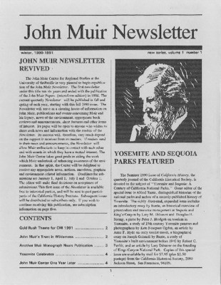 John Muir Newsletter, Winter 1990/1991