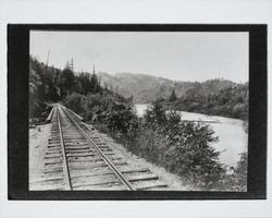 Northwestern Pacific tracks along the Russian River near Guerneville