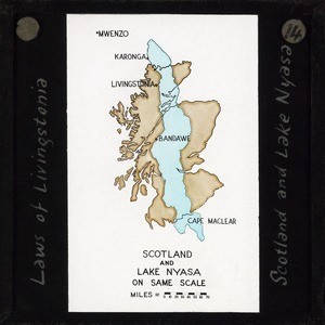 Map showing Scotland and Lake Nyasa