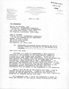 Memoranda: concerning issues afecting the Asian…, 1989 May 12 - 1991 June 21