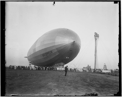 Graf Zeppelin with crowd