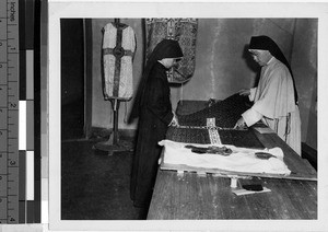 Sisters making vestments, Kongmoon, China, ca. 1933