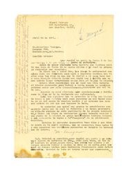 Letter from Miguel Venegas to Francisco Venegas, April 14, 1931