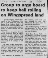 Group to urge board to keep ball rolling on Wingspread land