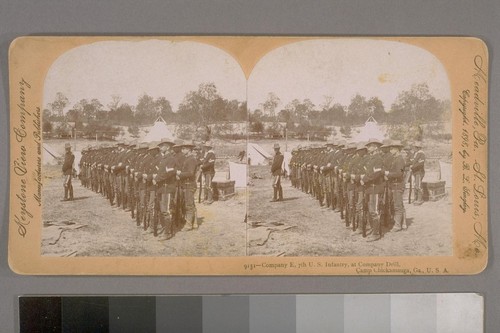 Company E, 7th U. S. Infantry, at Company Drill, Camp Chicamauga, Ga., U. S. A
