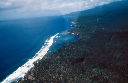 Aeriel view of the Longana coast