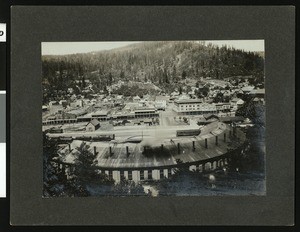 Panoramic view of the city of Dunsmuir in Siskiyou County, California