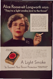 Alice Roosevelt Longworth says: "they're a little smoke, king to the throat