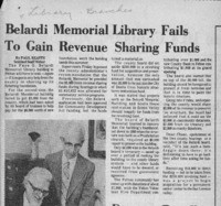 Belardi Memorial Library Fails To Gain Revenue Sharing Funds