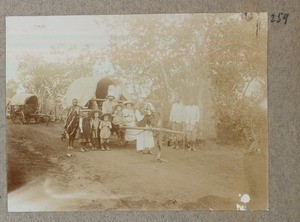 Missionary family traveling, Tanzania, ca.1900-1914