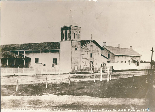 Mission Santa Clara and California Hotel, c. 1856