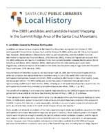Pre-1989 Landslides and Landslide Hazard Mapping in the Summit Ridge Area of the Santa Cruz Mountains