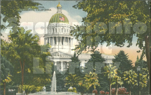 State Capitol, Sacramento, Cal. - Painting, Blank Back
