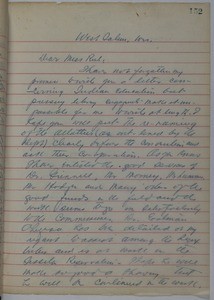 Hamlin Garland, letter, 1903-06?, to Estelle Reel