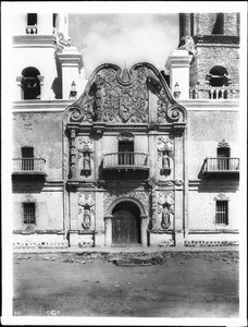 Exterior view of Mission San Xavier del Bac, Tucson, Arizona, ca.1900