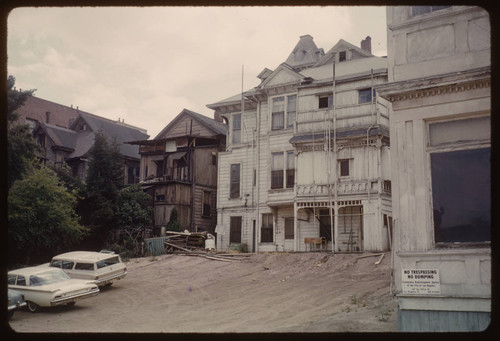 Rear of Bunker Hill Avenue buildings from Grand Avenue