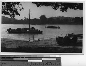 A river scene in South China, China, 1935