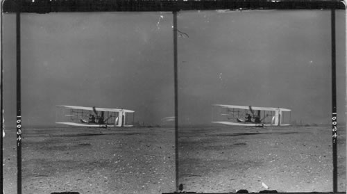 Wilbur Wright Leaving the Ground at Beginning of Flight in His Airplane - N.Y