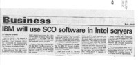 IBM will use SCO software in Intel servers