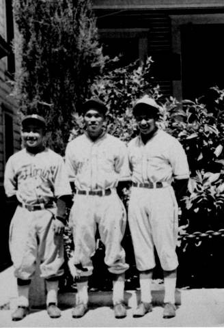 Three Florin Japanese American baseball players