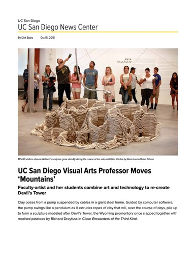UC San Diego Visual Arts Professor Moves ‘Mountains’