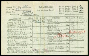 WPA block face card for household census (block 2049) in Los Angeles County