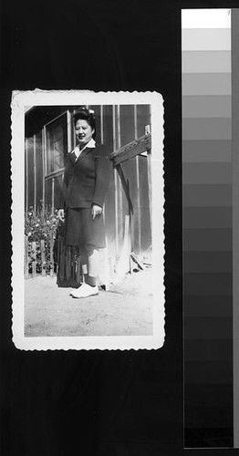 Japanese American woman standing outside