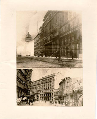 [Two views of The Emporium department store after the earthquake and fire of April 18, 1906]