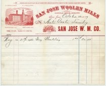 San Jose Woolen Mills invoice