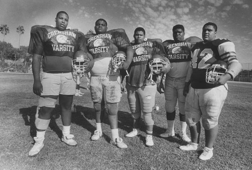 Offensive line at Crenshaw High