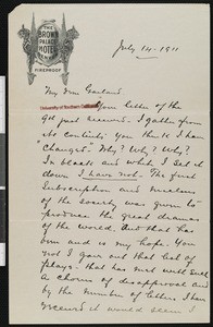 Donald Robertson, letter, 1911-07-14, to Hamlin Garland