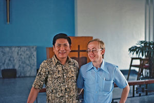 Taiwan Lutheran Church / TLC. Missionary Kaj Oluf Jensen (right) and Mr. Wang Biau Ran (left) m