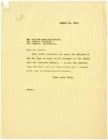 Letter from Julia Morgan to William Randolph Hearst, August 21, 1925