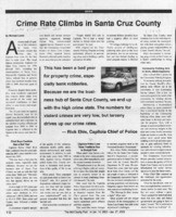 Crime Rate Climbs in Santa Cruz County