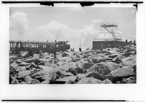 On the rocky summit of Pike's Peak, Colorado, ca.1890-1930