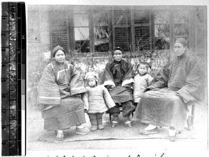 Hospital worker and family, Pang Chuang, Shandong, China, ca.1890