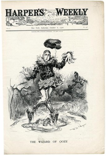 The Wizard of Ooze,' Harper's Weekly caricature, 1906