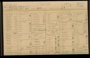 WPA household census for 123 S BUNKER HILL, Los Angeles